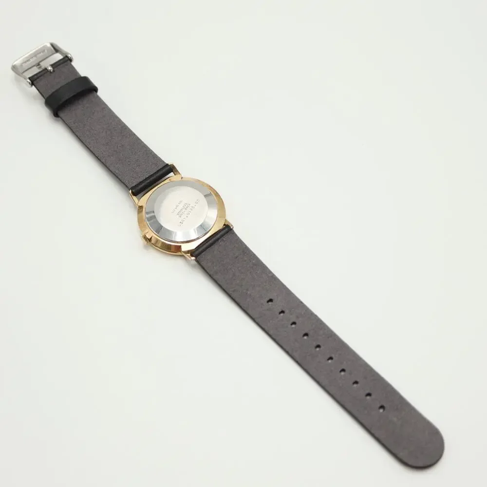 Vintage Croton Swiss Quartz Unisex 33mm Watch Black Leather with New Battery
